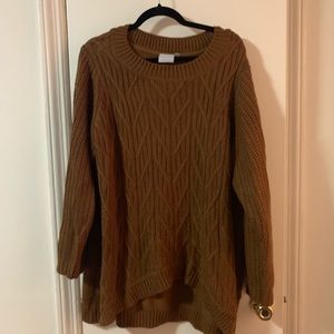 hi low cable knit jumper